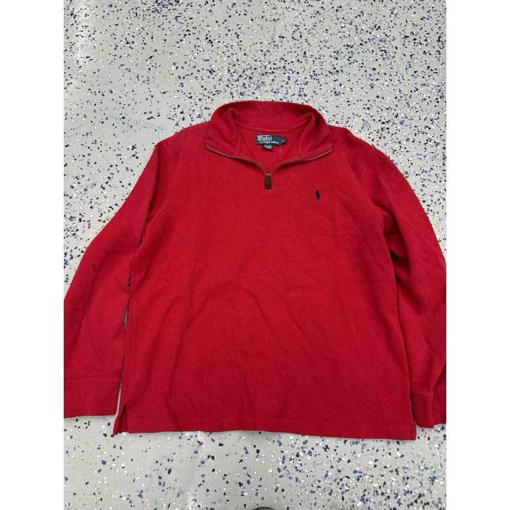 Polo Ralph Lauren Heavyweight 1/4 Zip Sweater Pullover Men's‎ XL Embroidered Red